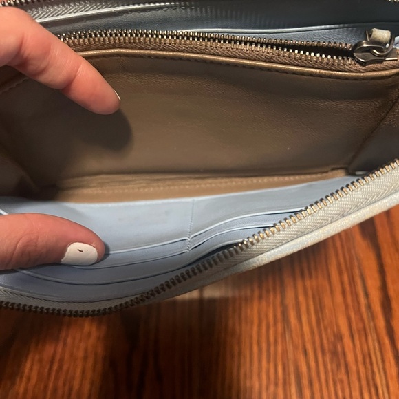 Light Blue Bottega Veneta Wallet Wristlet - Picture 12 of 14